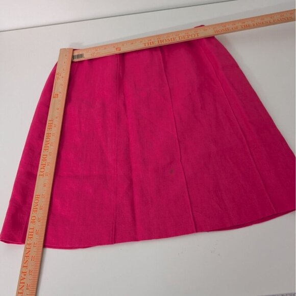 Talbots Irish Linen Skirt Womens Size 14 Pink Spring Lightweight Lined Career - Picture 8 of 10